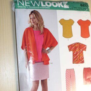 UNCUT New Look 6217 sewing pattern for PANTS TOP SKIRT sizes 10-22